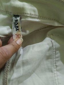 Light Beige Frayed Hem Shorts