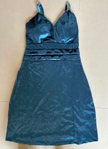 Stylish Blue Mini Dress velvet