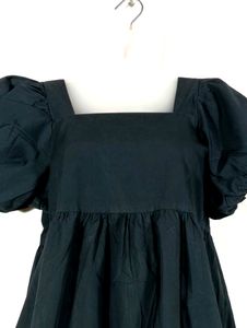 Black Puffy Sleeved Dress (Women)