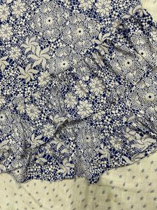 Blue &amp; White Floral Wrap Dress