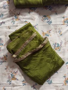 Olive Green Kurta Set with Embellishments