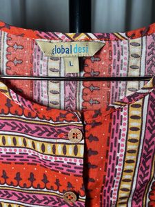 Boho Tribal Print Sleeveless Kurta Top