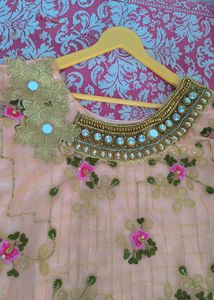 Elegant Peach short kurti and dupatta garara Set w