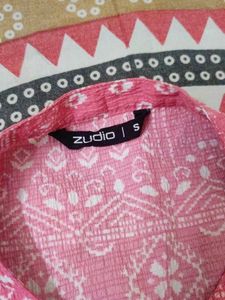 zudio branded Pink Printed Cotton Kurta