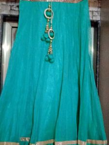 Stunning Teal Ethnic Gown with Sequins