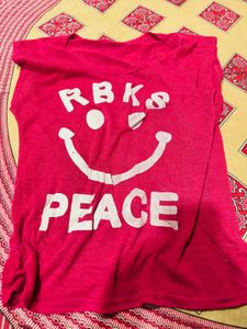 Pink Smiley Face "RBKS PEACE" T-Shirt