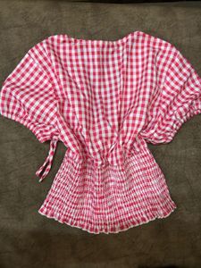 ˚⊱🍓⊰˚Pink Gingham Crop Top