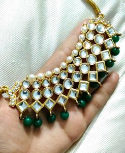 kundan &amp; pearl necklace set