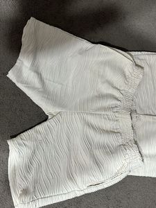 Men's White Textured Short Set