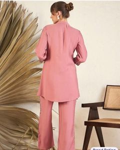 Elegant Mauve Co-ord Set, floral embroidered s