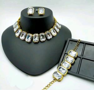 Sparkling Gemstone Choker Set
