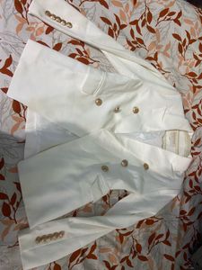 Classic White Double-Breasted Blazer