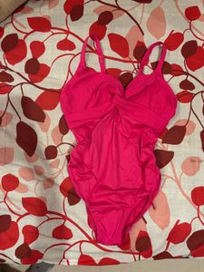 Chic Pink Ruched One-Piece Swimsuit