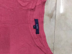 Women's Pink Full-Sleeve Knit Sweater