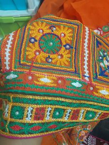 Vibrant Orange Embroidered Saree