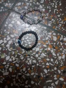 Beaded Bracelet with Blue Charm