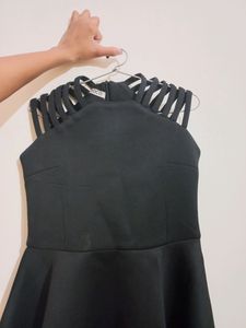 New High-low Black One Piece Dress