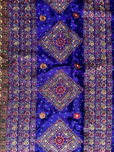 Blue Embroidered Bandhni  Saree with Blouse