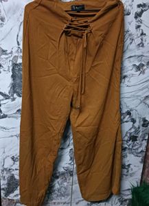 Stylish Wide 🅰️28 Leg Pants with Lace-Up Detail