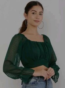 Olive Green Crop Top