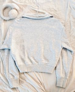 Cozy Grey Half-Zip Sweatshirt