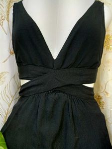 Chic Black Wrap-Front V-Neck Zara Top