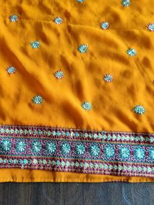 Orange Embellished Saree Candicn : New
