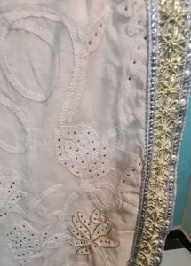 Elegant White Chikankari Dupatta