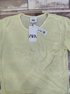 Zara Embroidered Lace Trim Top - XL