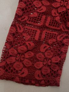Hot Red Net Crop Top