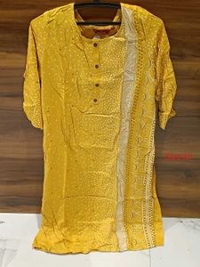 Mustard Yellow Cotton Kurti