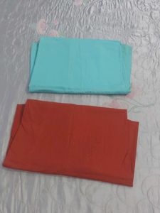 Two Cotton Saree Petticoats - Rust &amp; Teal