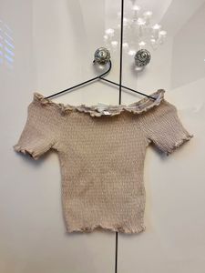 Khaki Smoked Frill Top