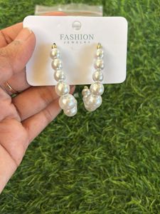 Elegant Pearl Hoop Earrings