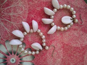 Boho Shell &amp; Pearl Hoop Earrings