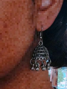 Silver Jhumka Earrings