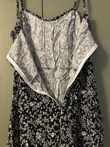 Black Floral Print Midi Dress