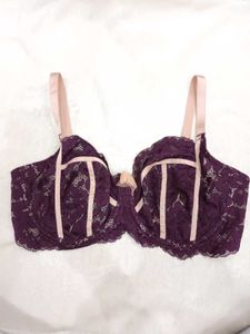 Elegant Purple Lace Bra