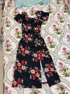Japanese slit cut dress