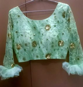 Beautiful Mint Green Embellished Lehenga Set