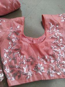 Partywear Saree/ Peach Saree/ Ethenic Saree
