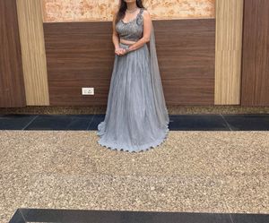 Sparkling Grey Festive Lehanga