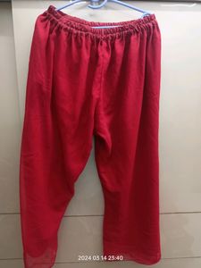 Red Suit with plazo and multi colour dupatta