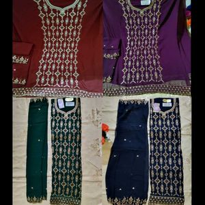 PICK ANY EMBROIDERED DRESS MATERIAL IN 640 RS.