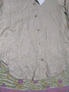 Women's Beige Button-Up Shirt