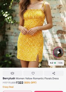Cute Yellow Floral Mini Dress