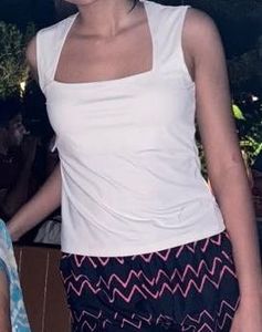 H&M white square neck top