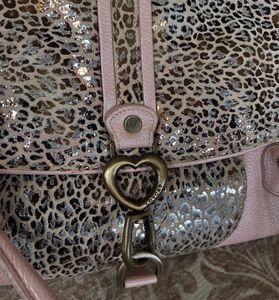 Chic Lovecat Pink Leopard Print Handbag
