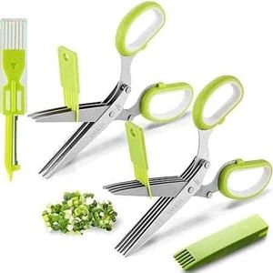 2 Pieces Multi-Blade Herb Scissors Set