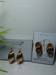 Pack Of 2 Gold Earrings